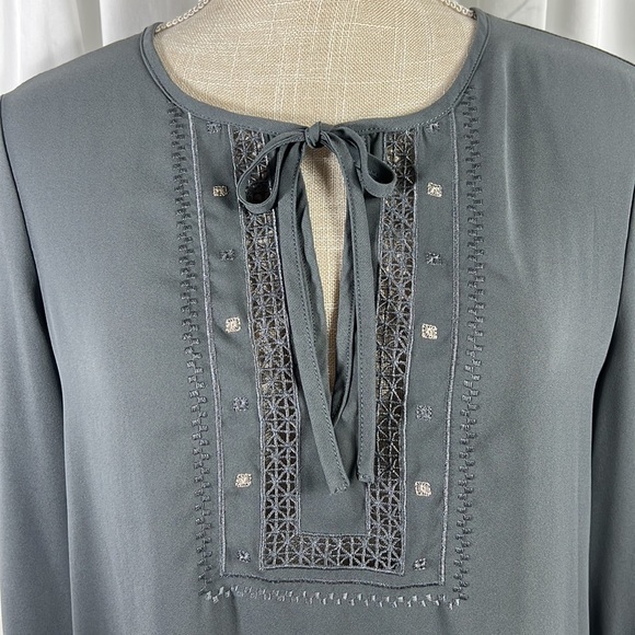 Soho M Grey Long Sleeve Blouse - Picture 2 of 14